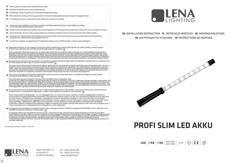 Lena Lighting PROFI SLIM LED AKKU Installation instruction