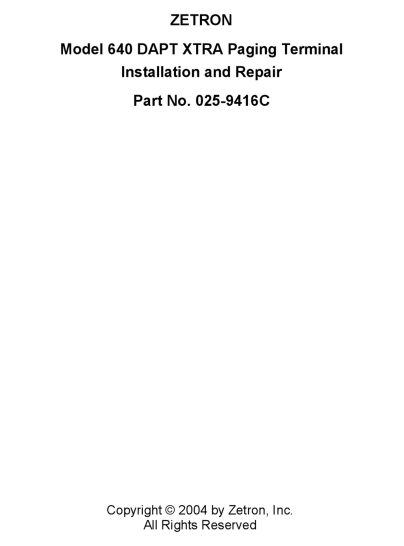 ZETRON 640 DAPT XTRA Installation and repair guide