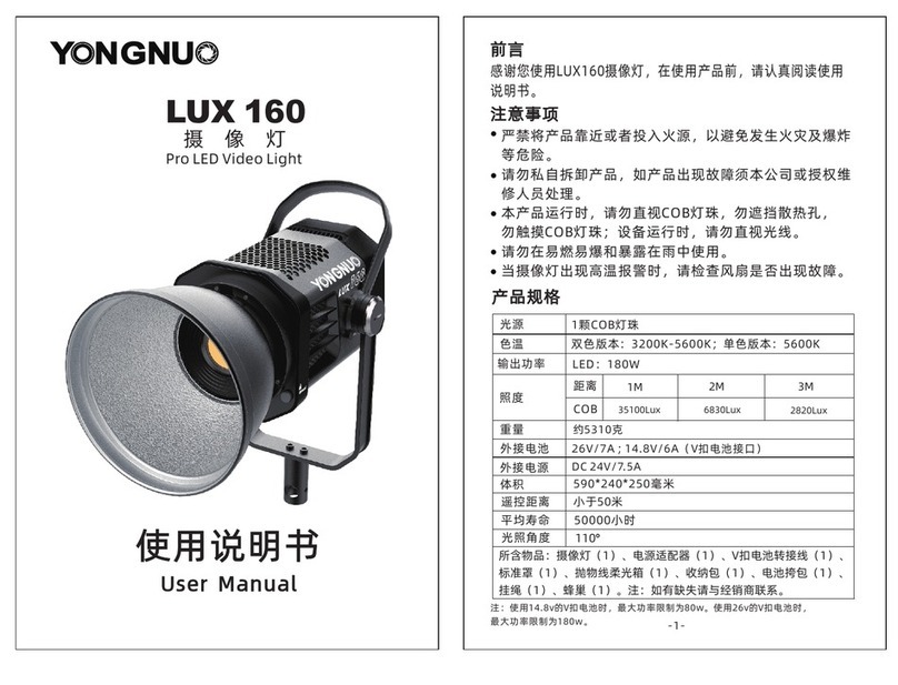 Yongnuo LUX 160 user manual
