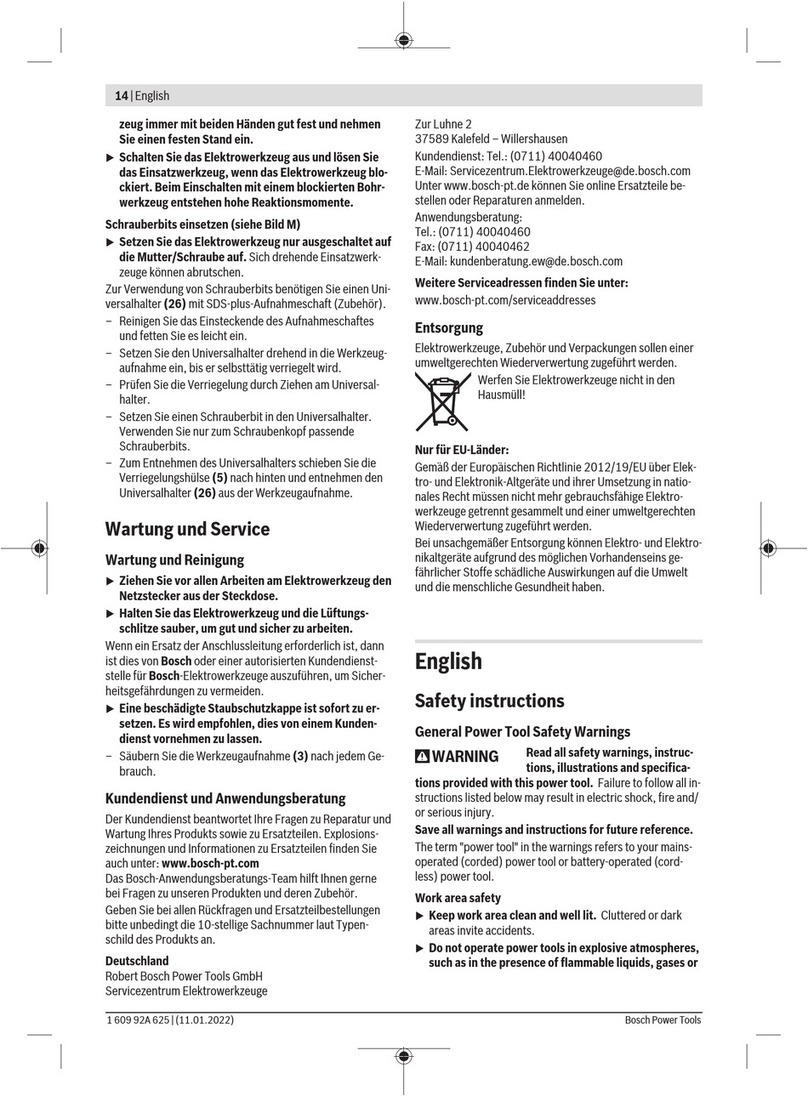 Bosch GBH 2-26 DRE User manual