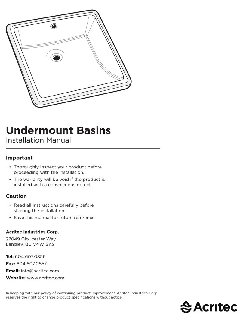 ACRITEC Undermount Basins installation manual