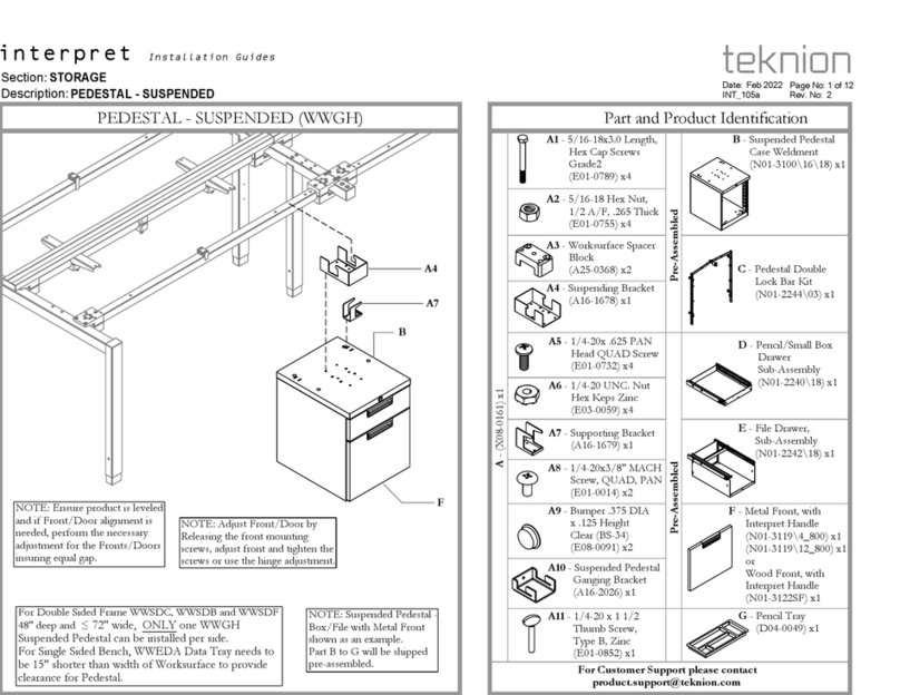 Teknion Interpret Operating and maintenance instructions