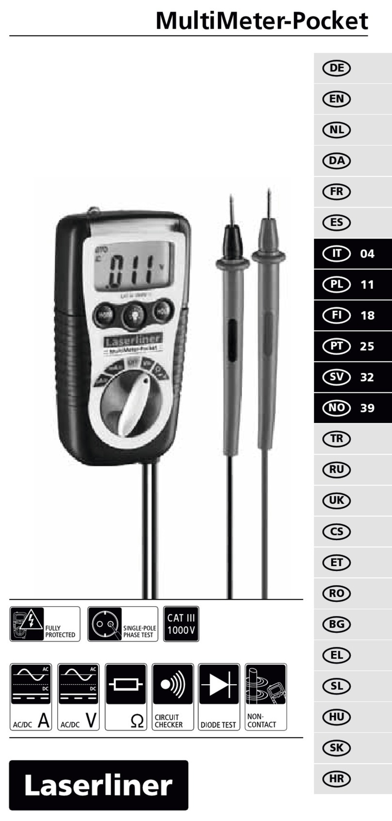 LaserLiner MultiMeter-Pocket User manual LaserLiner MultiMeter-Pocket User manual
