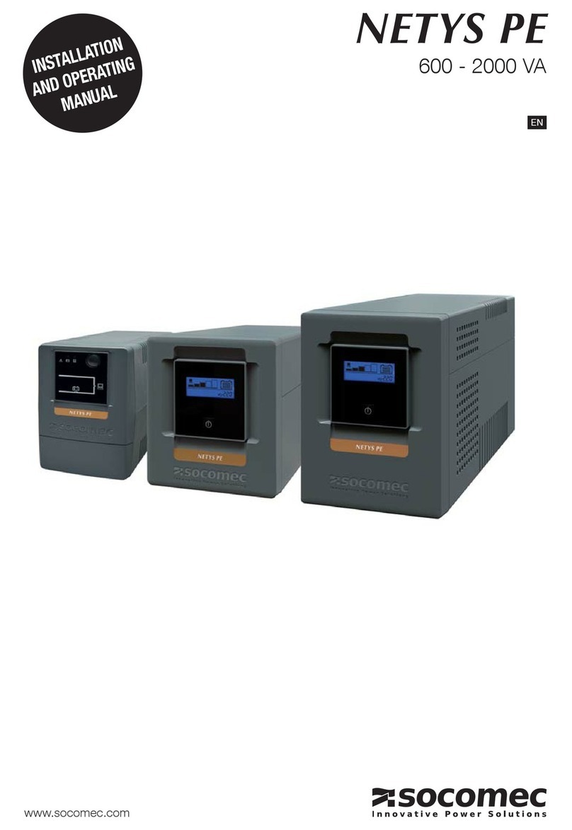 socomec NeTYS PE 600 VA Installation and operation manual socomec NeTYS PE 600 VA Installation and operation manual