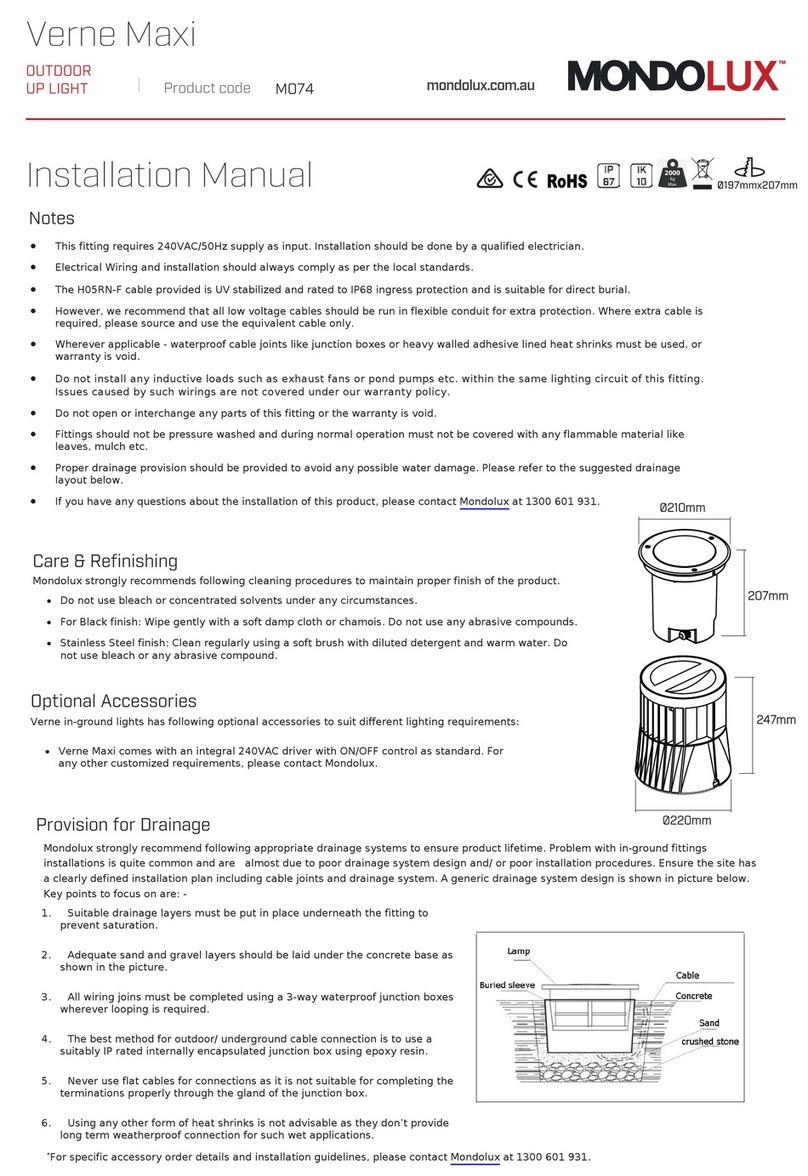 MONDOLUX Verne Maxi installation manual