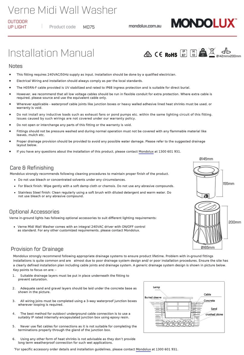 MONDOLUX Verne Midi installation manual