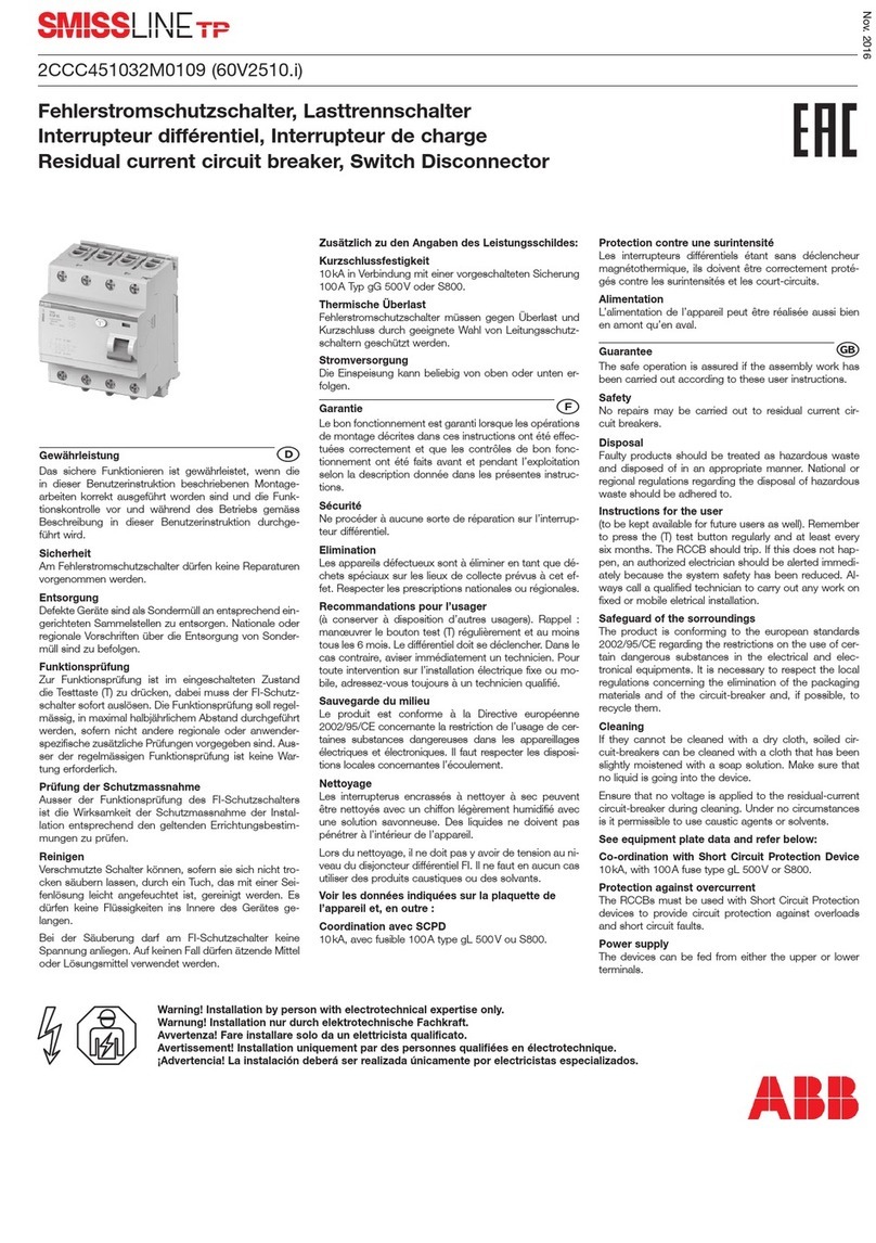 ABB SMISSLINE TP 2CCC451032M0109 User manual ABB SMISSLINE TP 2CCC451032M0109 User manual
