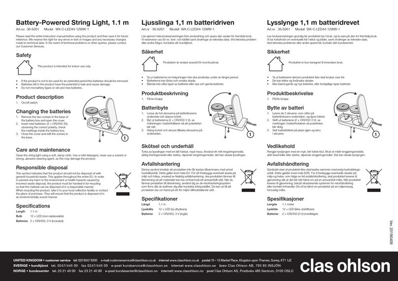 Clas Ohlson WX-C-LED44-12WW-1 instruction manual