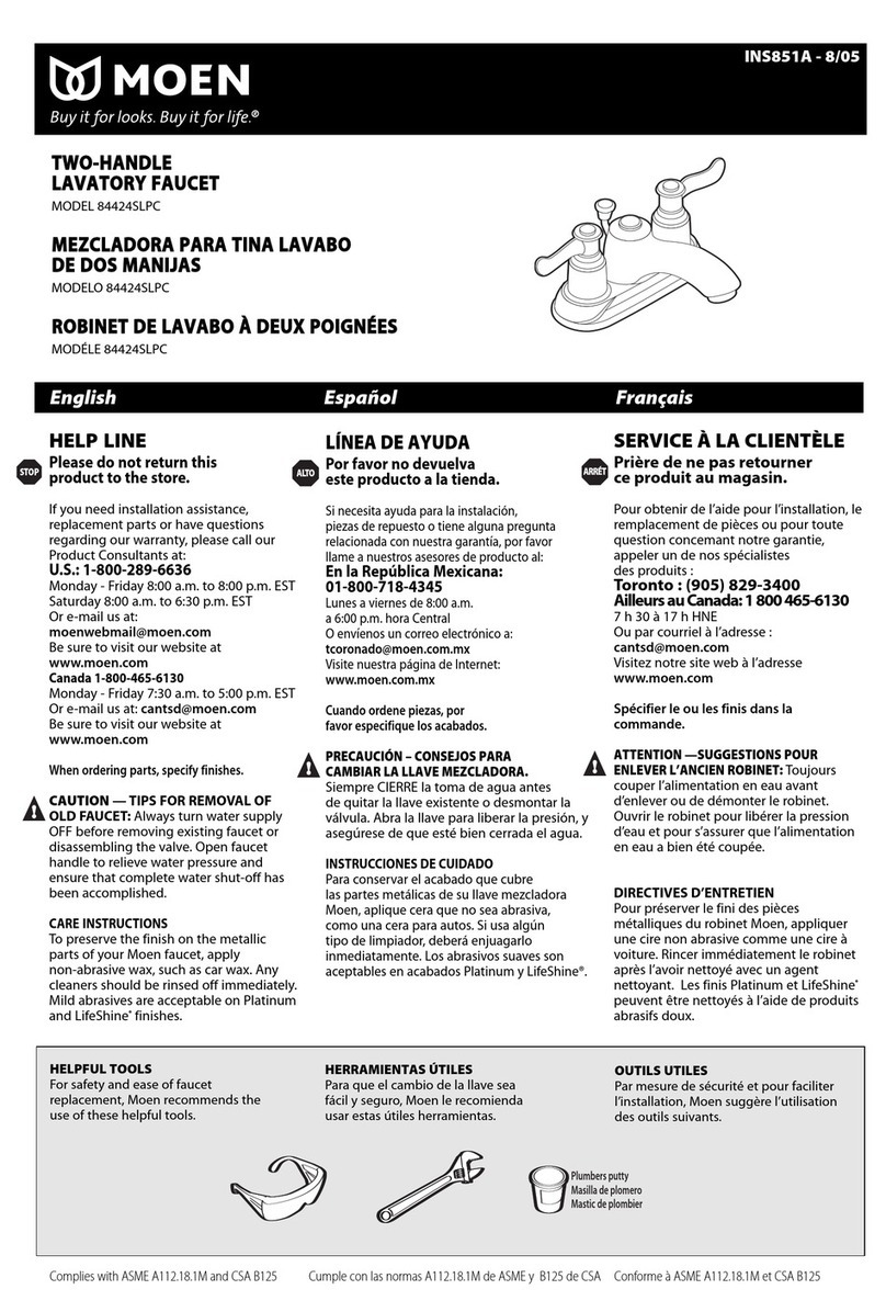 Moen 84424SLPC User manual