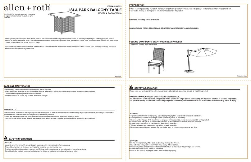 Allen + Roth ISLA PARK FWS80768H-A User manual Allen + Roth ISLA PARK FWS80768H-A User manual