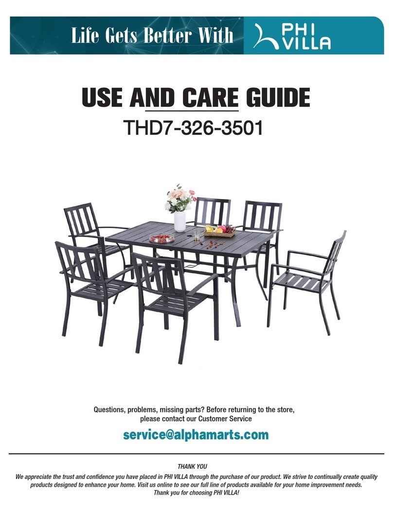 PHI VILLA THD7-326-3501 Use and care guide