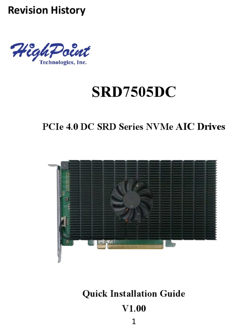 HighPoint SRD7505DC Quick installation guide HighPoint SRD7505DC Quick installation guide