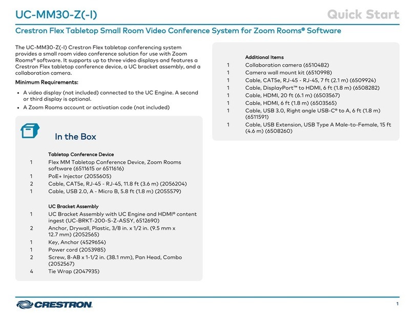 Crestron Flex UC-MM30-Z quick start