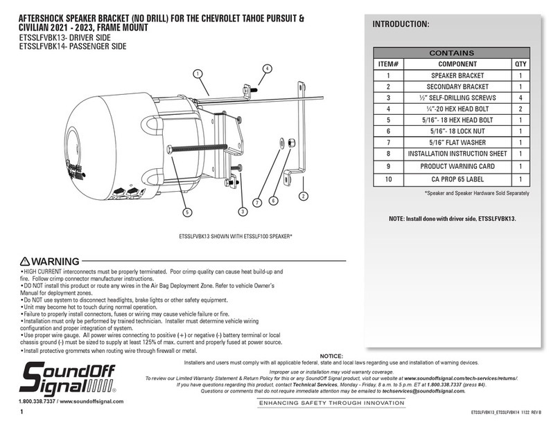 Soundoff Signal ETSSLFVBK13 User manual
