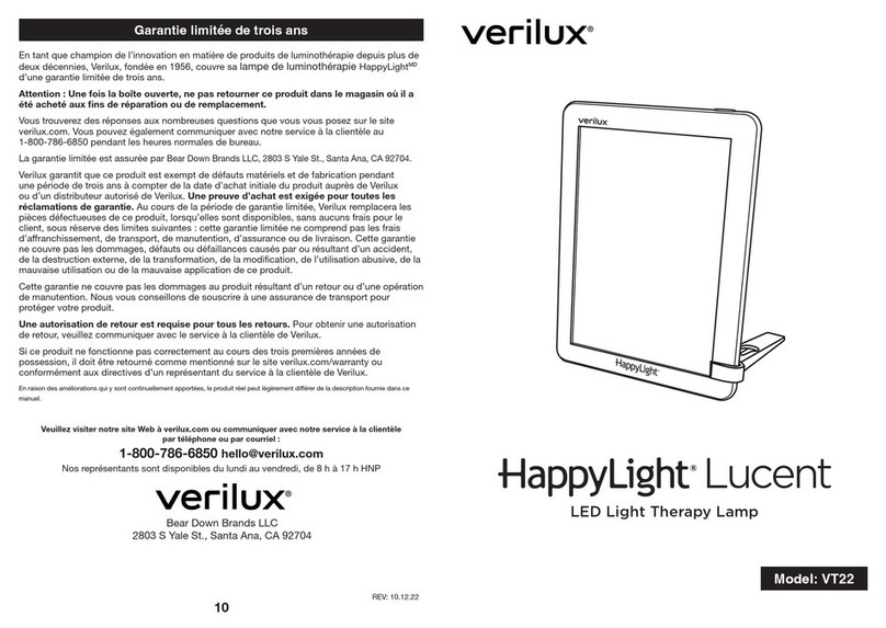 Verilux HappyLight Lucent user manual Verilux HappyLight Lucent user manual