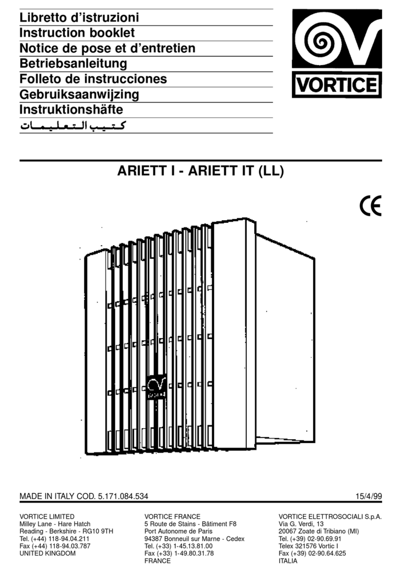 Vortice Ariett I User manual