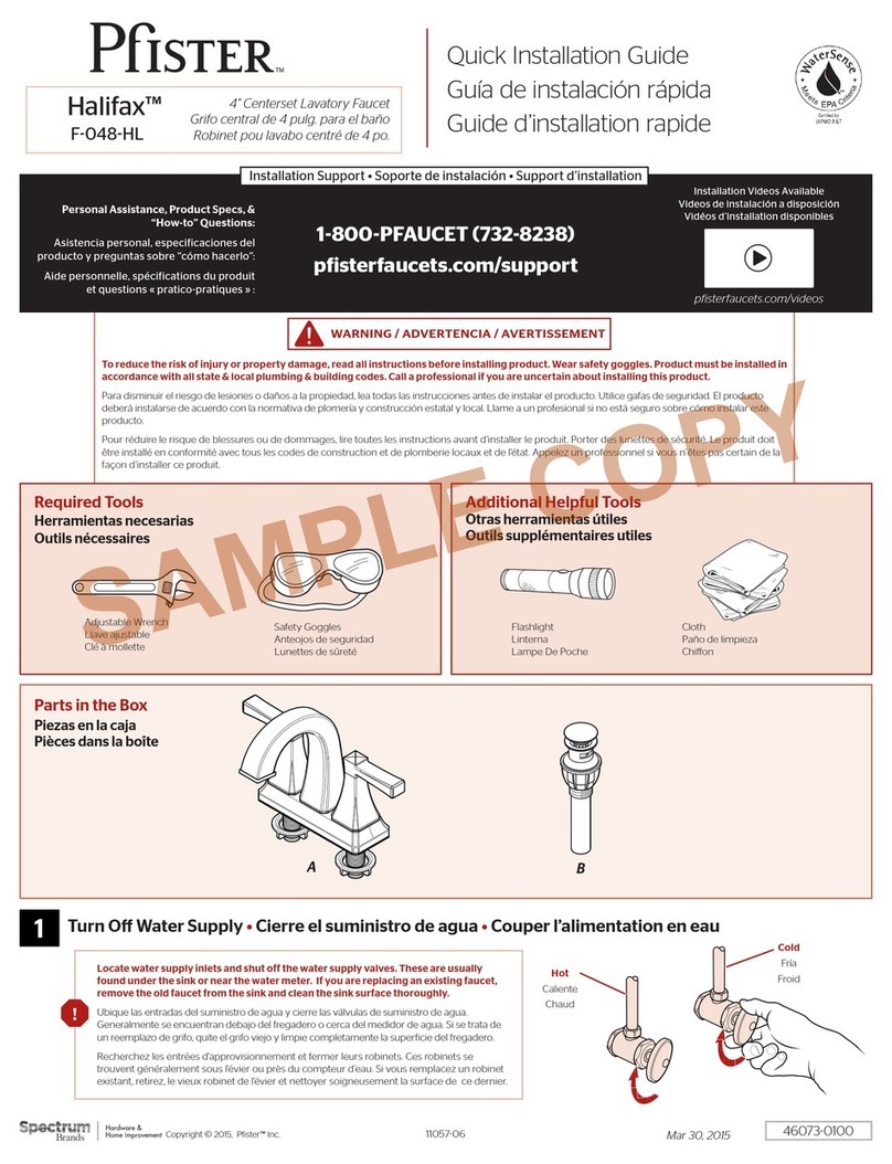 Pfister Halifax F-048-HL User manual
