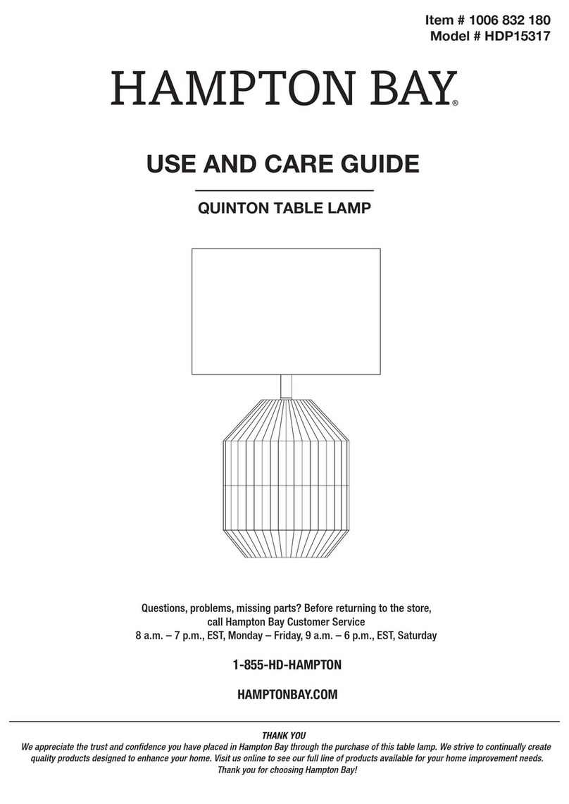 HAMPTON BAY QUINTON HDP15317 Use and care guide HAMPTON BAY QUINTON HDP15317 Use and care guide