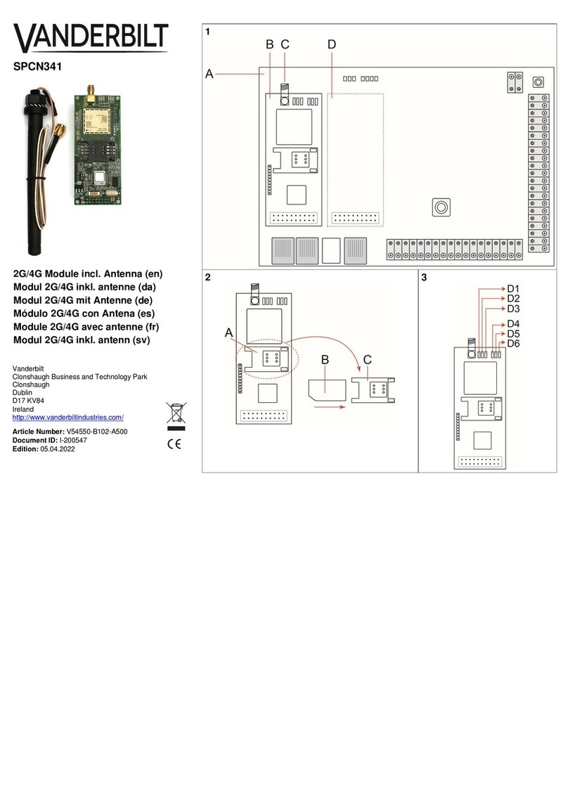 Vanderbilt SPCN341 User manual