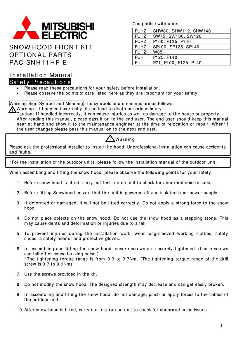 Mitsubishi Electric PAC-SNH11HF-E installation manual