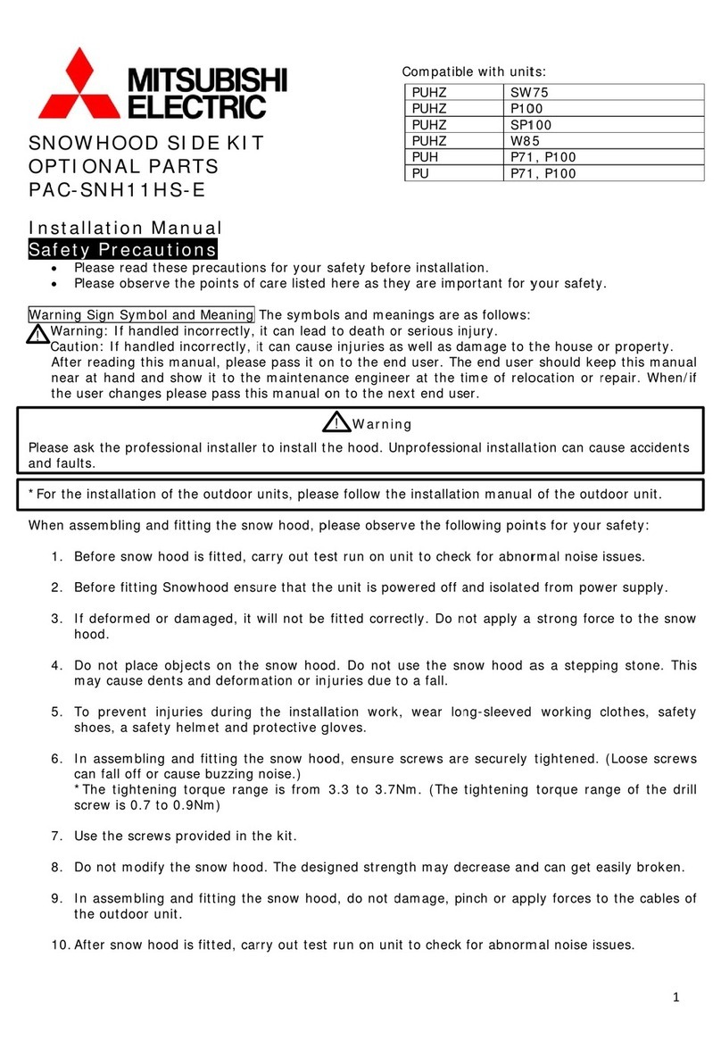 Mitsubishi Electric PAC-SNH11HS-E User manual