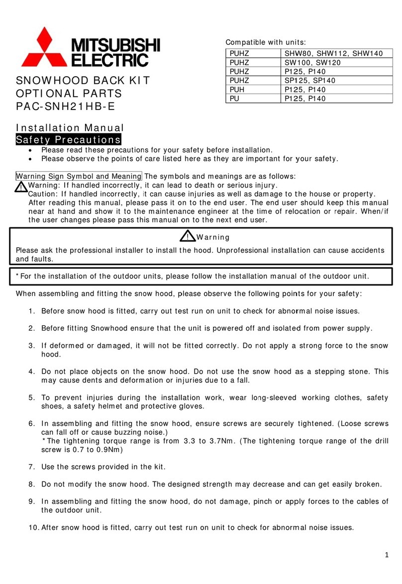 Mitsubishi Electric PAC-SNH21HB-E installation manual