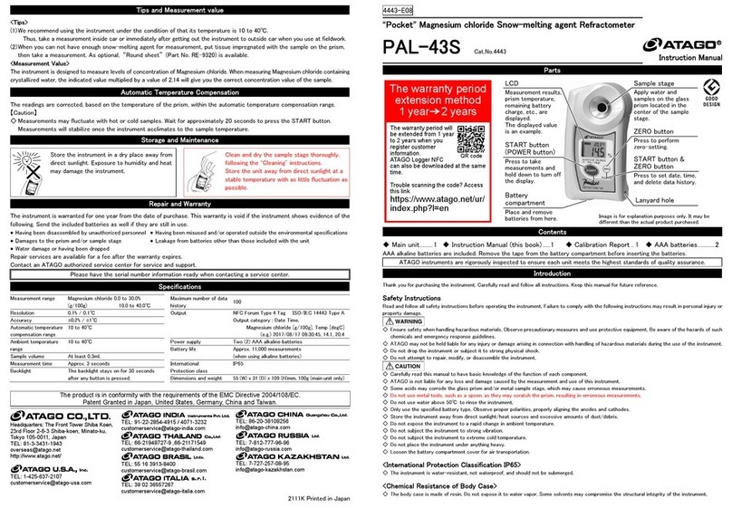 ATAGO PAL-43S User manual