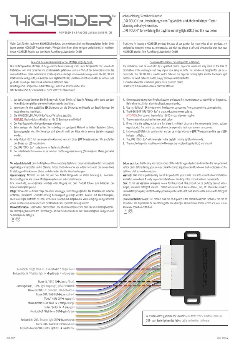 HIGHSIDER DRL TOUCH Technical manual