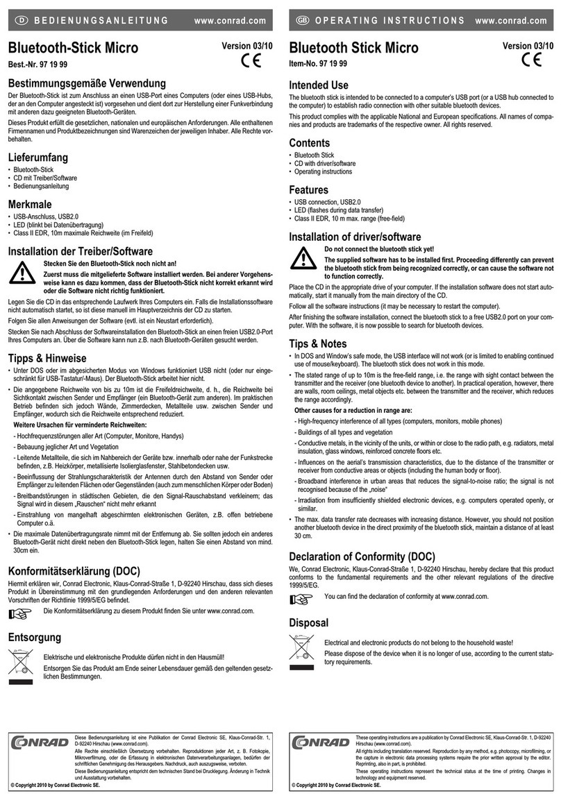 Conrad 971999 operating instructions