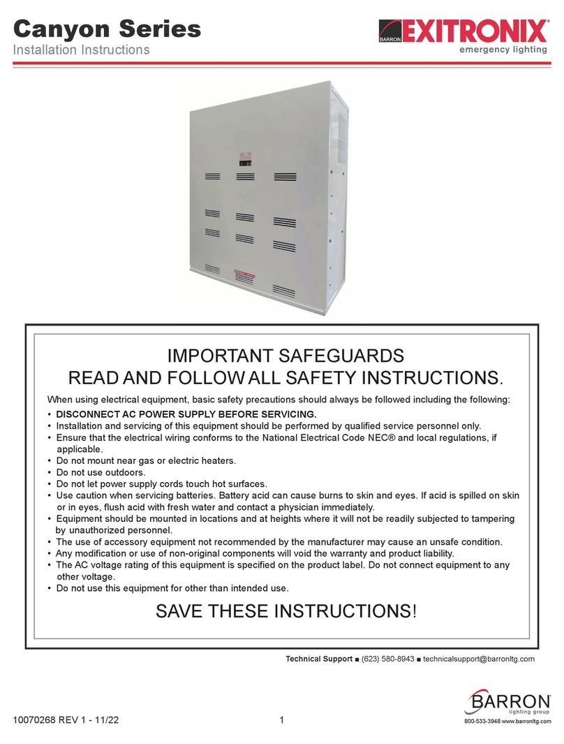 Exitronix Canyon Series User manual