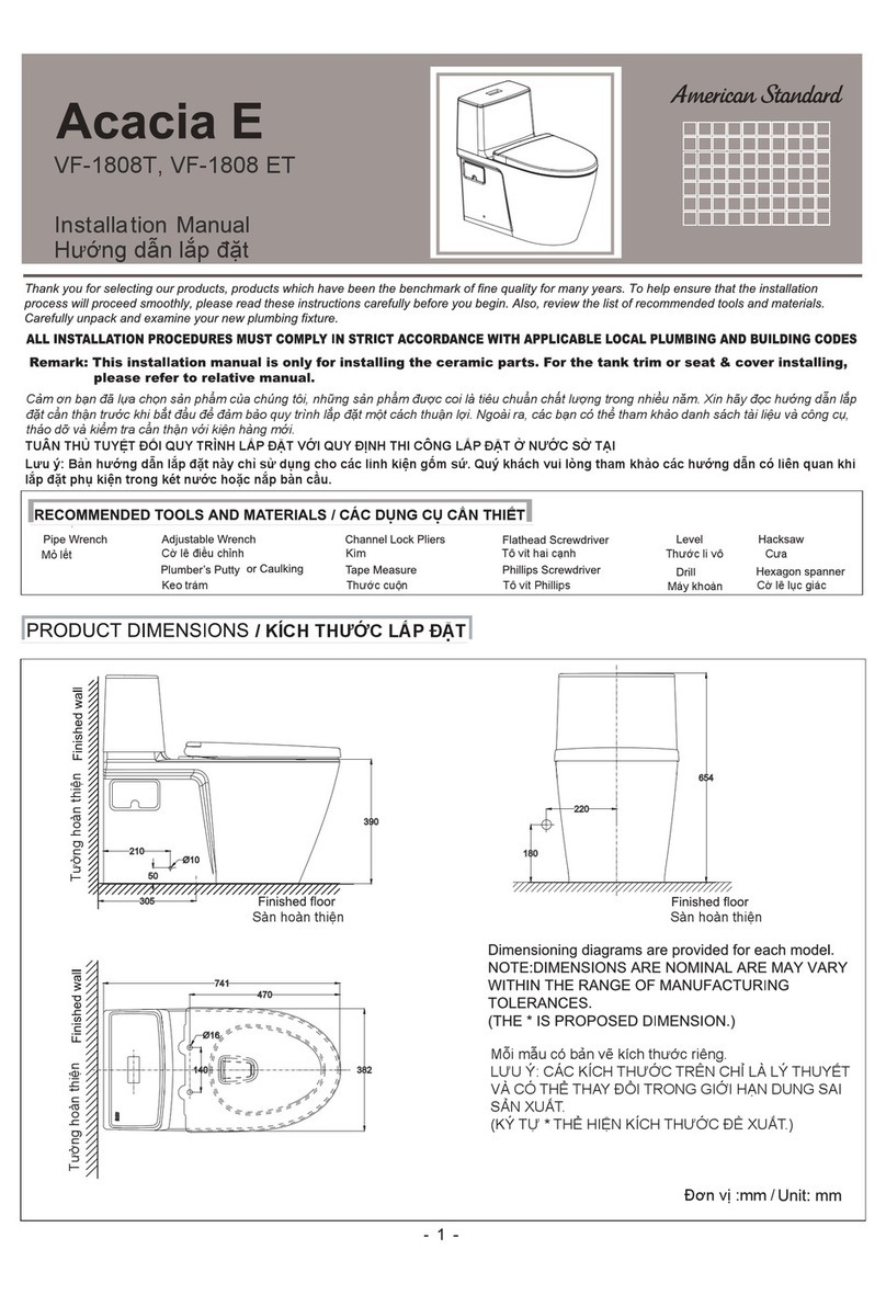 American Standard Acacia E VF-1808T installation manual American Standard Acacia E VF-1808T installation manual