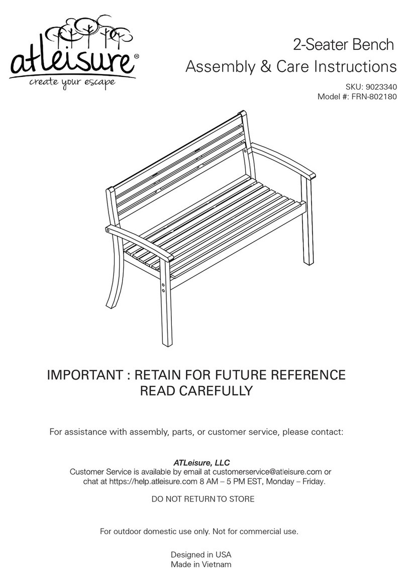 Atleisure FRN-802180 Assembly & care instructions Atleisure FRN-802180 Assembly & care instructions