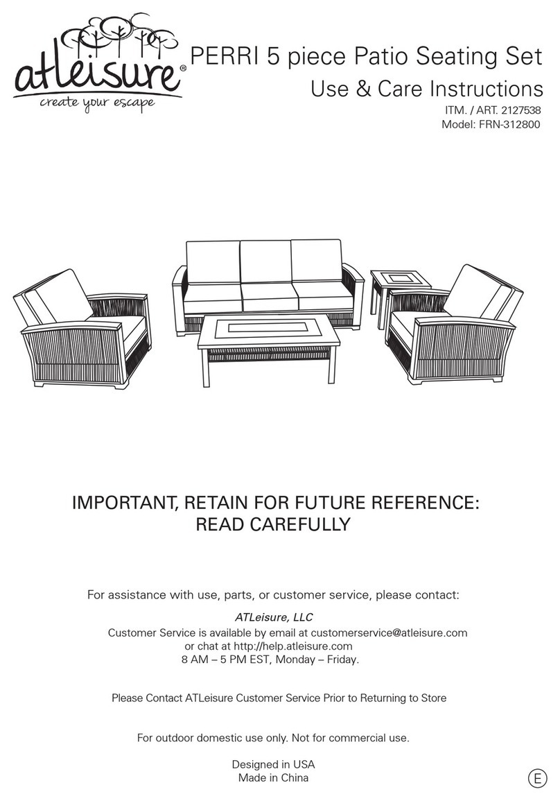 Atleisure PERRI FRN-312800 Use & care instructions