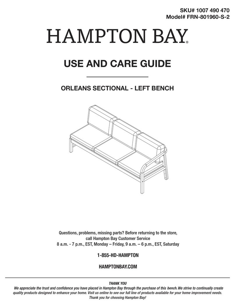 HAMPTON BAY ORLEANS FRN-801960-S-2 Use and care guide