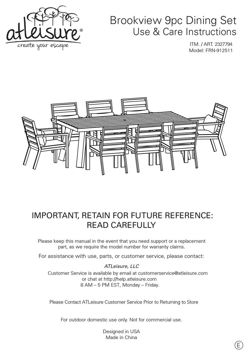 Atleisure Brookview FRN-912511 Use & care instructions