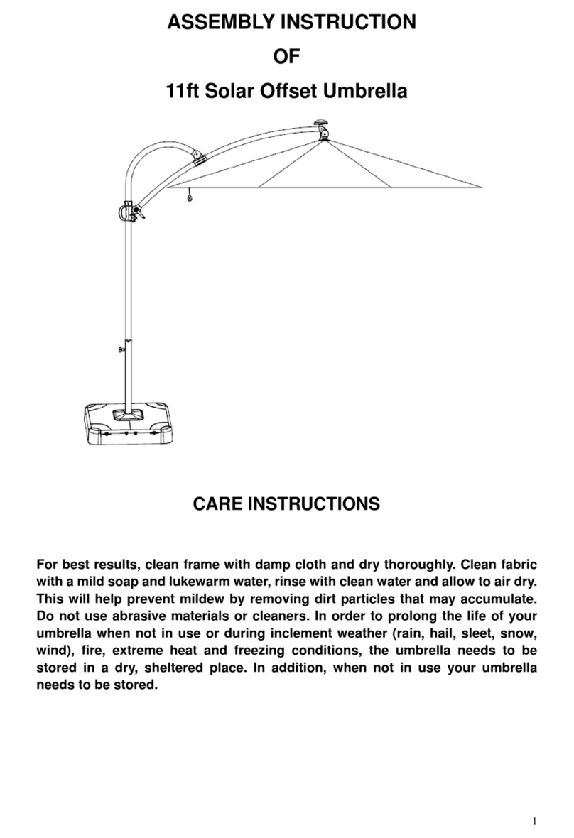 YOTRIO 11ft Solar Offset Umbrella Assembly instruction