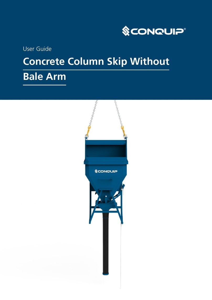 Conquip Concrete Column Skip with Bale Arm 500 User manual Conquip Concrete Column Skip with Bale Arm 500 User manual