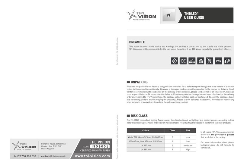 TPL VISION THINLED 1 User manual