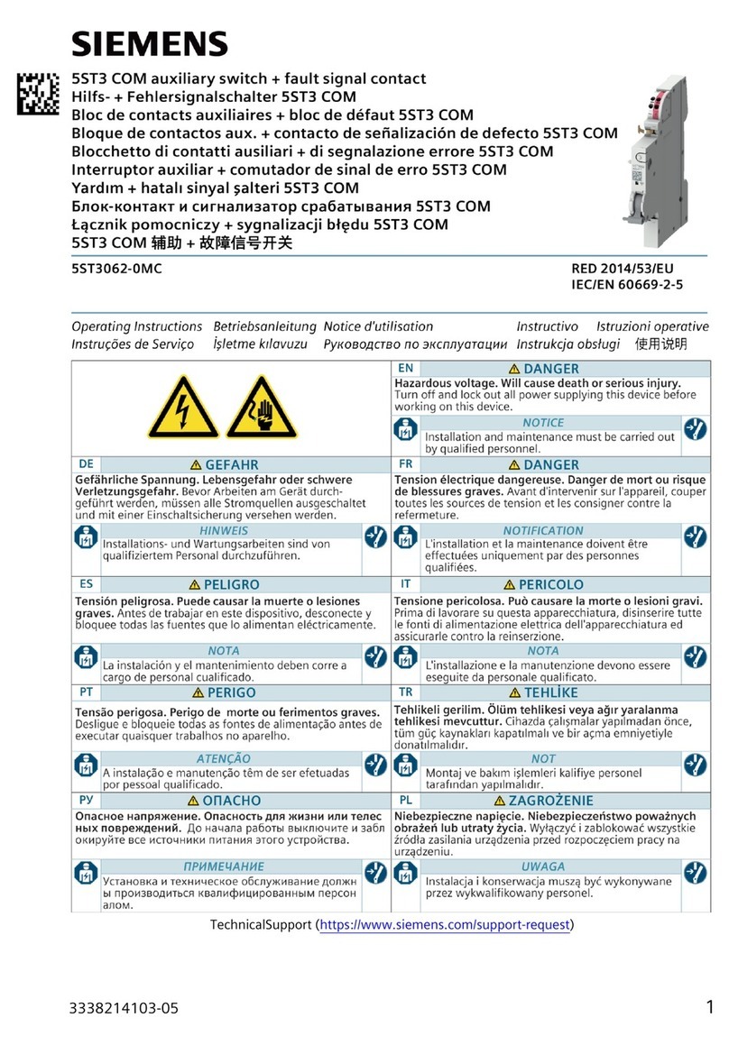 Siemens Sentron 5ST3 COM operating instructions