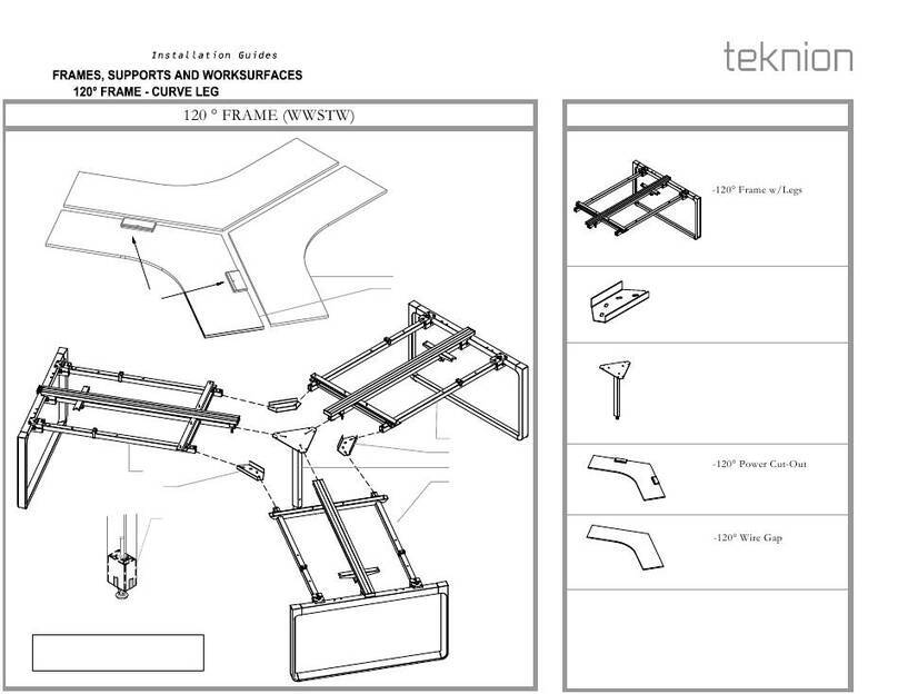 Teknion interpret 120 FRAME CURVE LEG WWSTW User manual