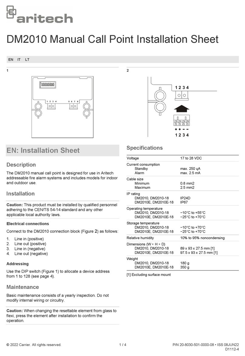 Aritech DM2010 Installation sheet