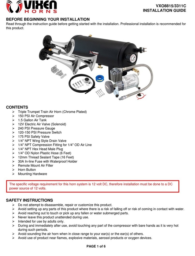 Vixen Horns VXO8815/3311C installation guide Vixen Horns VXO8815/3311C installation guide