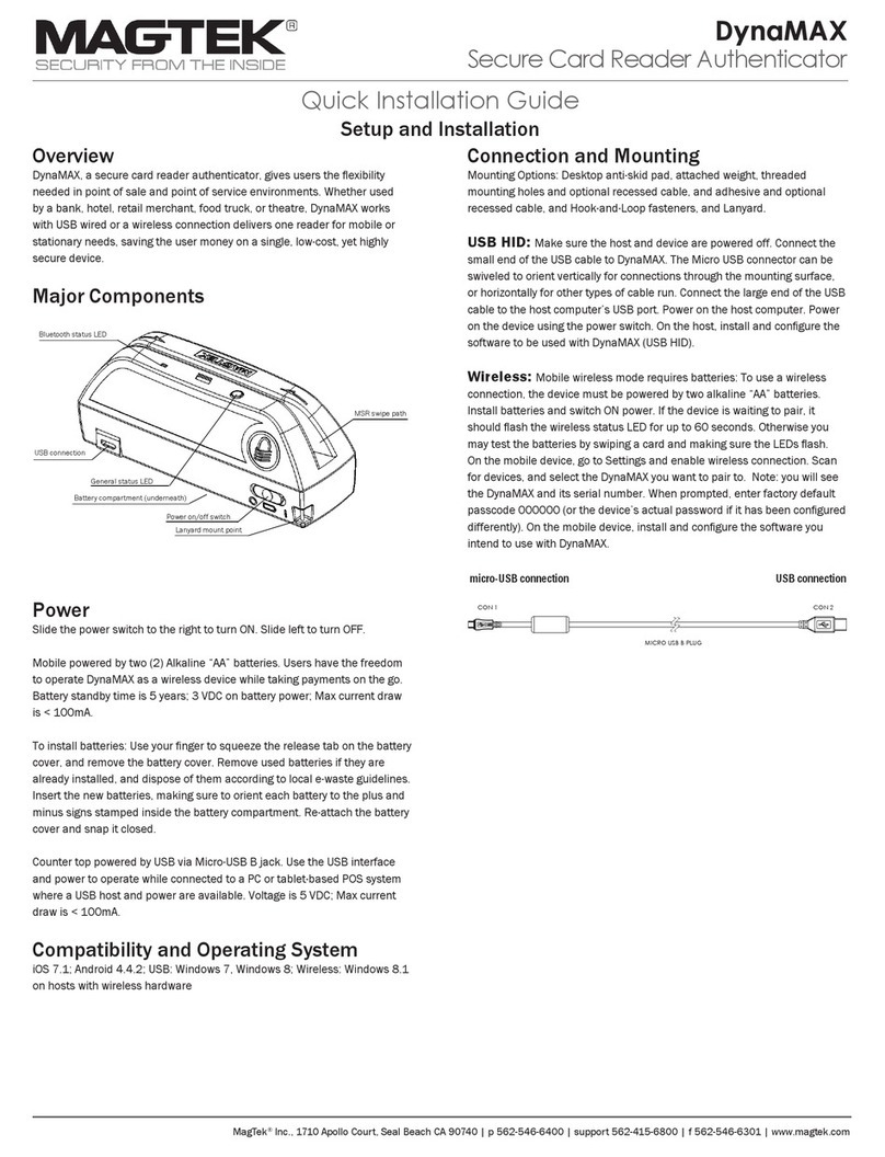 Magtek DYNAMAX Quick installation guide