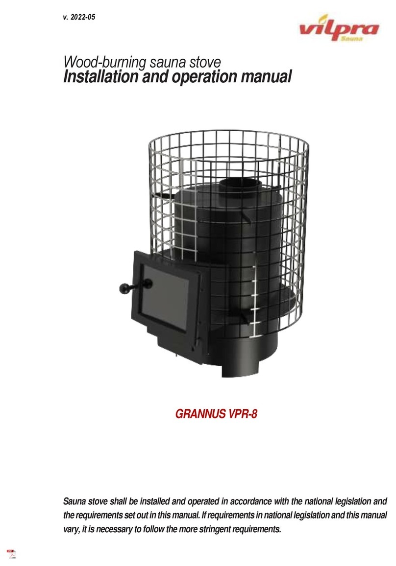 Vilpra Sauna GRANNUS VPR-8 Installation and operation manual