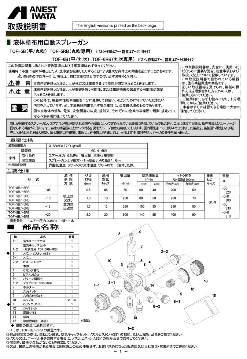 Anest Iwata TOF-5B User manual