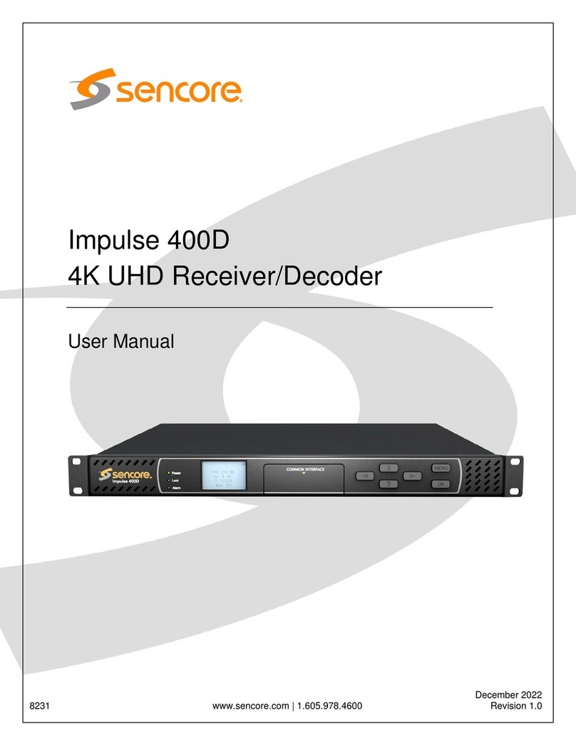 Sencore Impulse 400D user manual