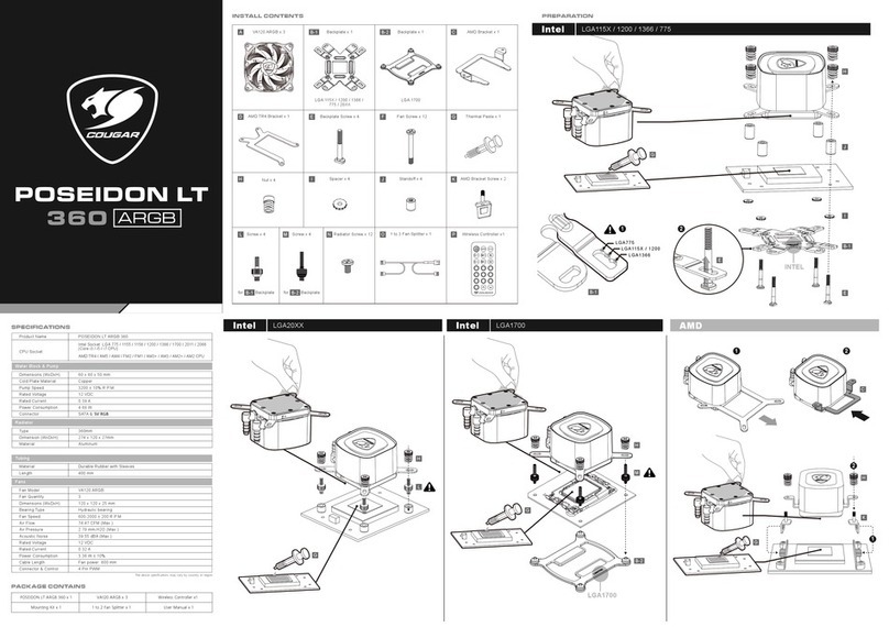 COUGAR POSEIDON LT 360 ARGB quick start guide