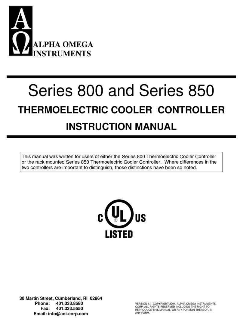 Alpha Omega Instruments 800 Series instruction manual