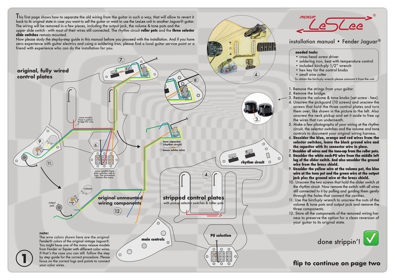 Pickup LesLee Fender Jaguar installation manual