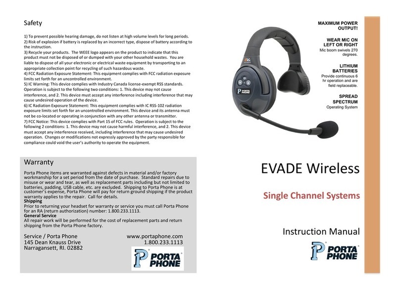 Porta Phone EVADE Wireless instruction manual